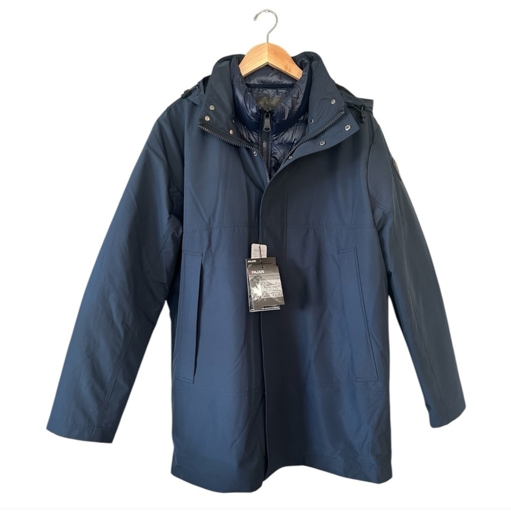 Pajar Small Navy Performance Parka 3 IN 1 Bubble Layer Removable Rainproof